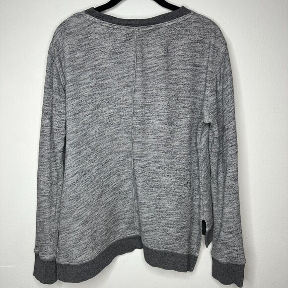 Rag & Bone Heather Gray Georgia Boxy Jumper Sweatshirt Dark Gray Trim S - Picture 8 of 13